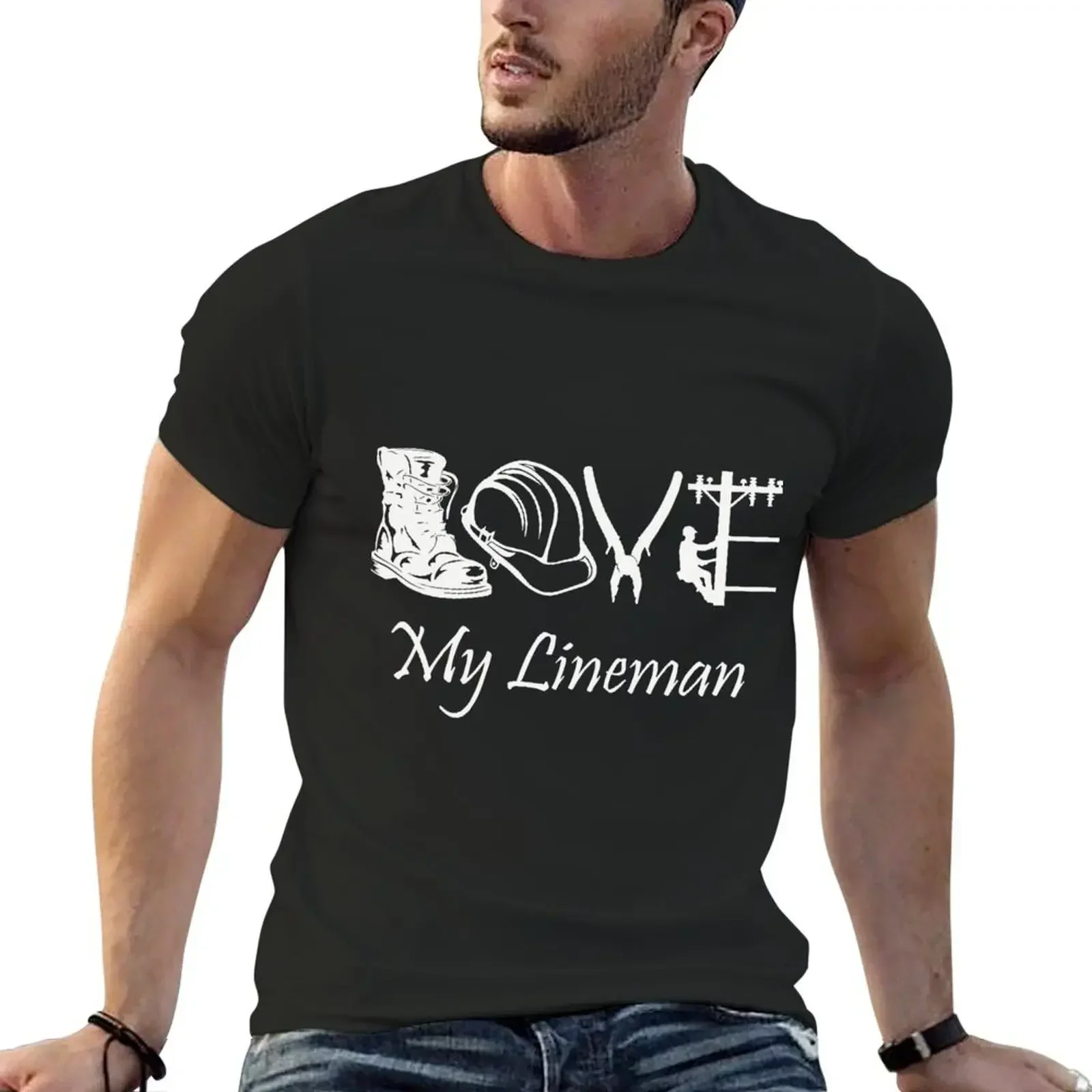 

Love My Lineman meaning quotes gift for husband T-Shirt Aesthetic clothing shirts graphic tee mens t shirts casual stylish