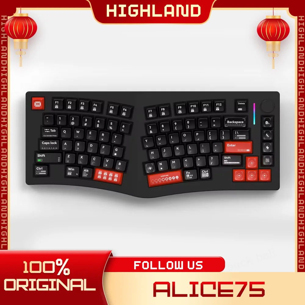 Feker Alice75 Mechanical Keyboard Gamer  Keyboard 3Mode 2.4G Wireless Ergonomics Hot swap Customized Alice 75 Gaming Keyboards