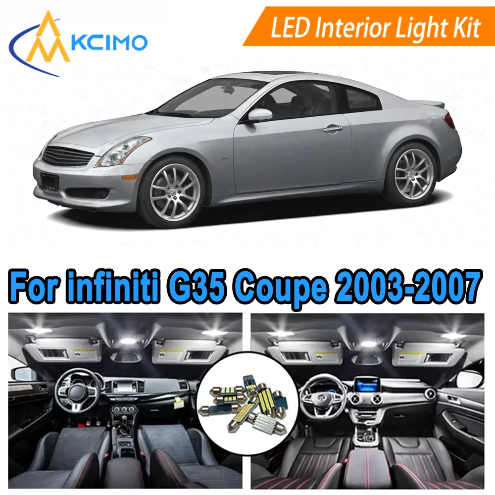 

Комплект светодиодного внутреннего освещения прямой посадки для Infiniti G35 Coupe (2003-2007 гг.), купольная карта, дверь багажника ​ Замена лампочки