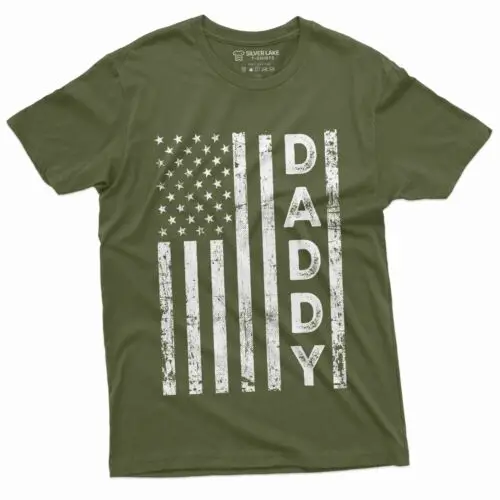 Bandeira americana dos homens Daddy T-shirt, Dia do Pai Gift Idea, Tee pai patriótico
