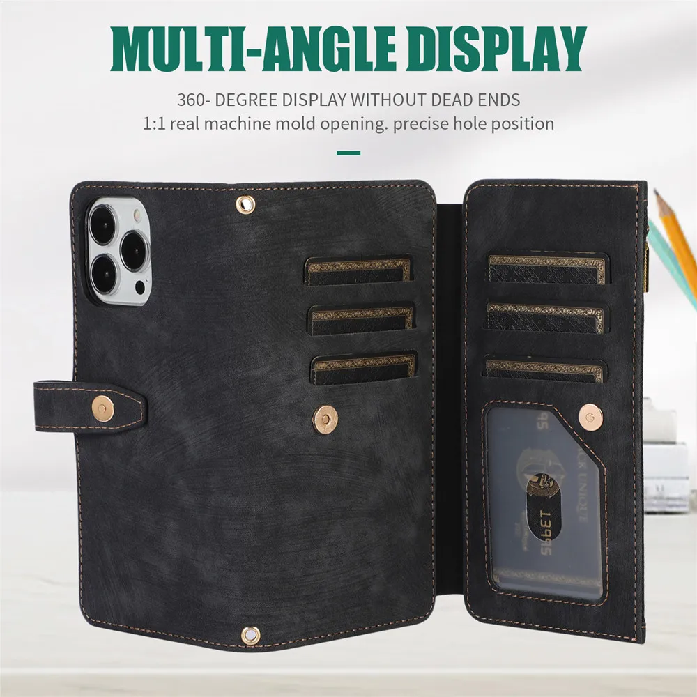 P30Lite P30 P20 P 20 Pro Flip Case Luxury Leather Multi 9-Card Slot Zipper Etui For Huawei P30 Lite Wallet Cover Honor 20s Funda