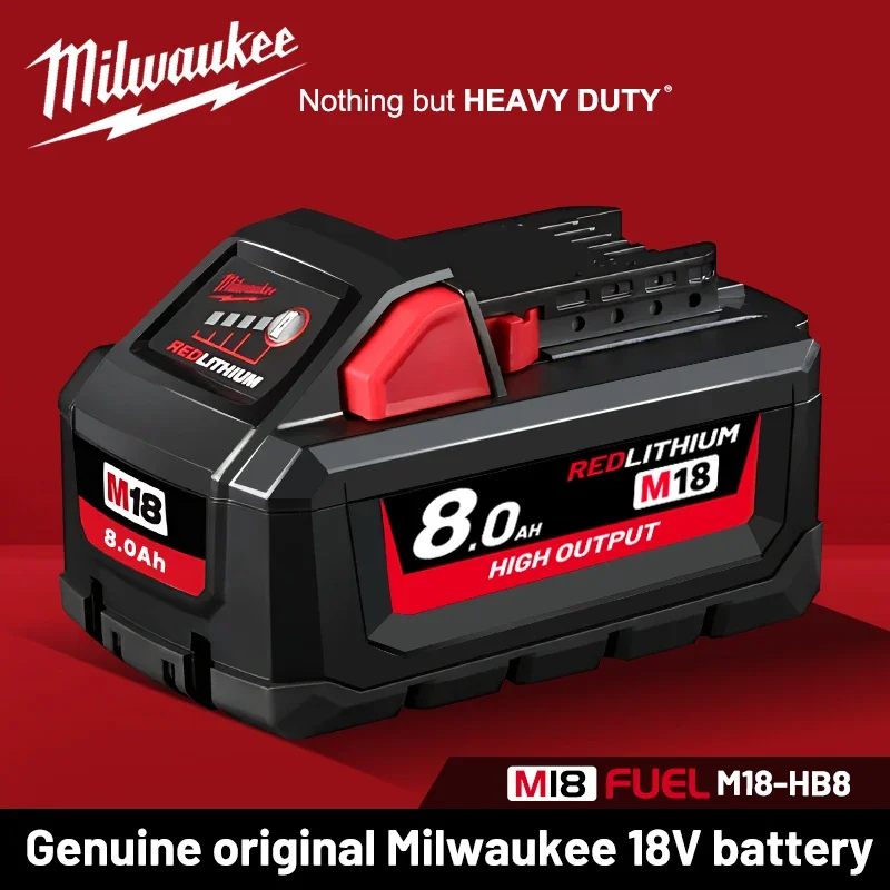 

100% Full Capacity Guaranteed Milwaukee M18 HB8 Battery 18V XC 8.0Ah High Capacity Li-ion Battery For All M18 System Power Tools
