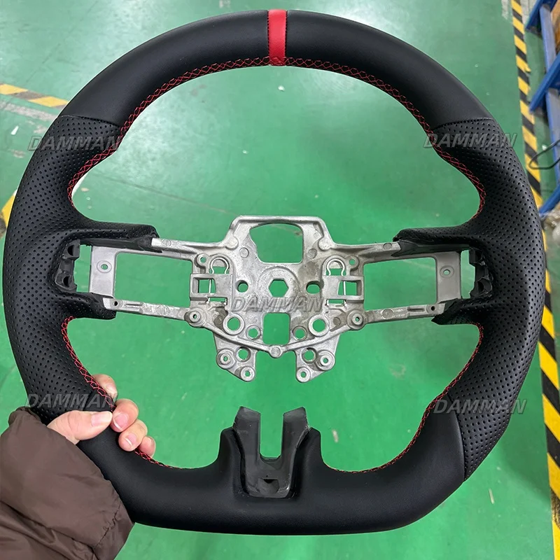 Full Leather Steering Wheel For Ford Mustang 2018 2019 2020 2021 2022 2023 GT GT350 GT500 Mustang Steering Wheel Car Accessories