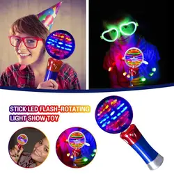 7.8 Inch Flashing LED Wand Classroom Prizes Light Up Magic Ball Toy Wand Thrilling Spinning Light Show for Boys & Girls for Kids