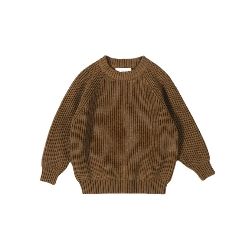 

Autumn Kids Sweaters Boys Girls Pure Color Long Sleeve Knit Sweater Children Clothing Baby Kids Top Boys Girls Pullover Sweaters