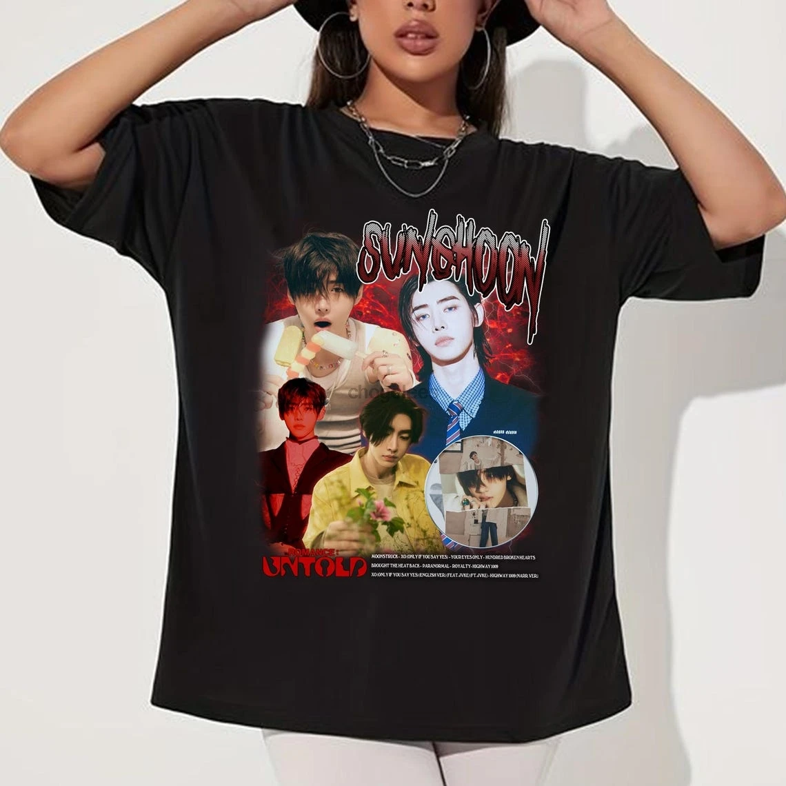 تي شيرت كلاسيكي Sunghoon قميص ألبوم رومانسي غير مقطوع بالحب إذا قلت Niki Jake Sunoo JungwonJay #1