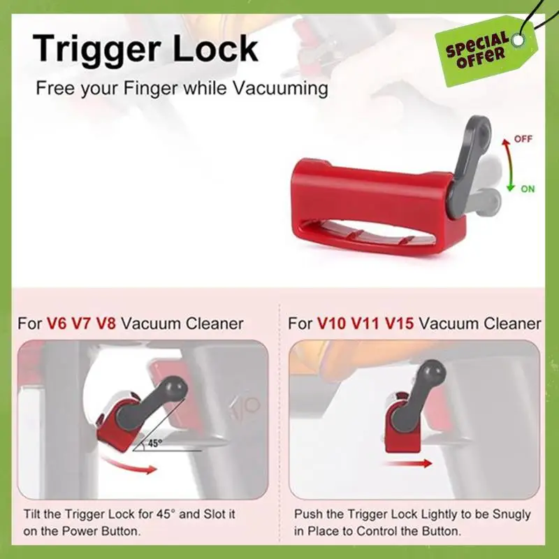 ABGP-استبدال المعادن الزناد الجمعية فورديسون دايسون V15 / SV22 / SV28 سلسلة أجزاء المكنسة الكهربائية قفل زر الطاقة