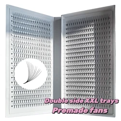 40Line 2D-14D Mixed 1600 Fans XXL Tray PBT Hybrid Pro made Volume Eyelash Fan Sharp Pointy Stem Thin Root Premade Fan Lash Fans