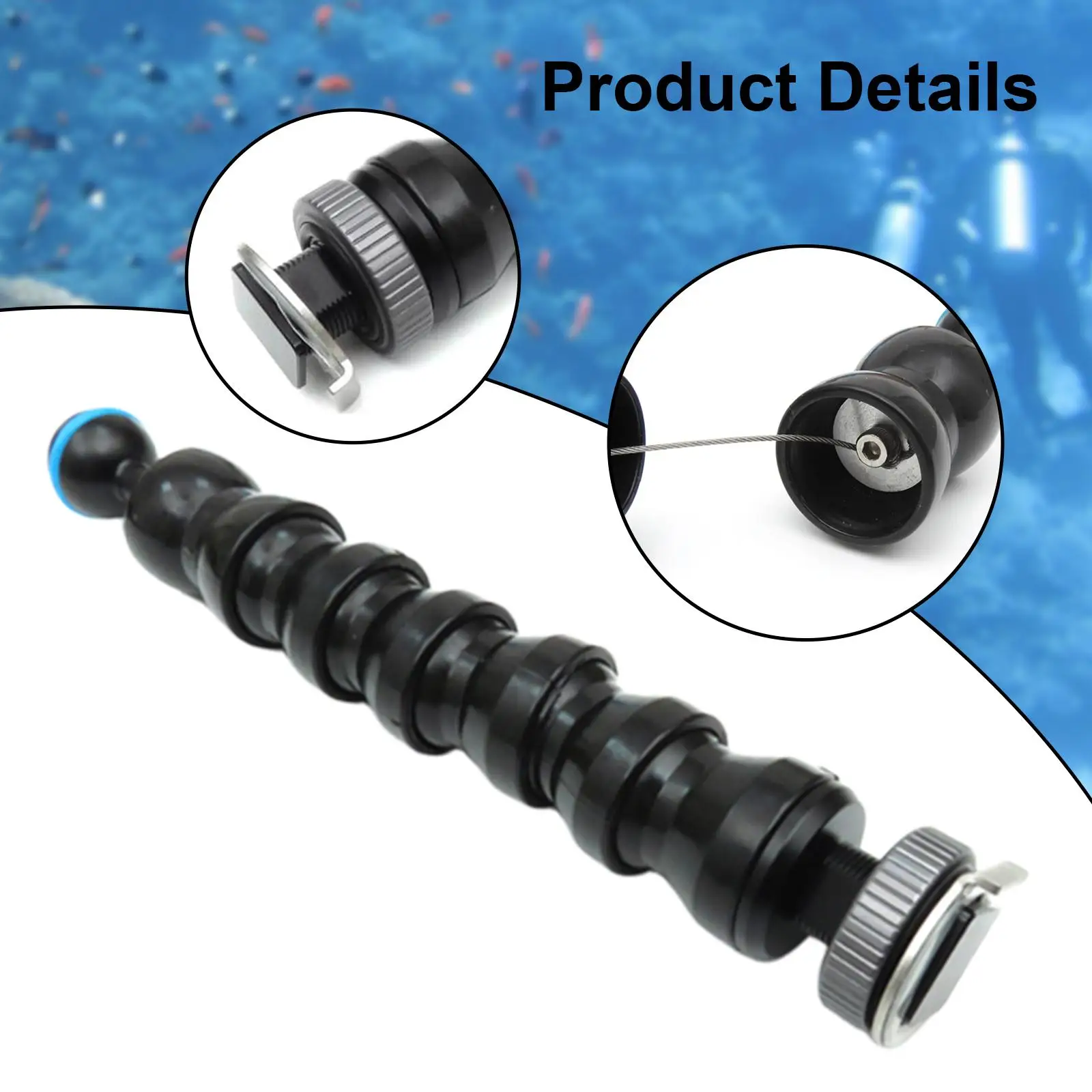 Underwater Camera Light Arm for Snorkeling for Strobe/Video Light for Action Camera Cage Dive Rig Diving Photography Flexible