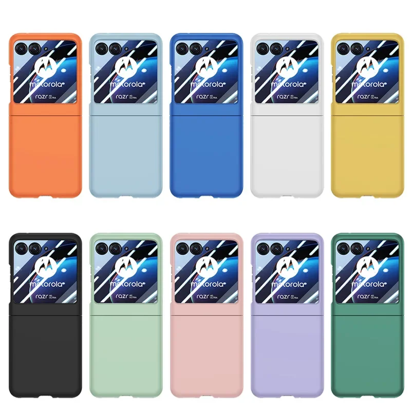 

Ультратонкий флип-чехол ярких цветов для Motorola Moto Razr 50 Ultra 40 Ultra Razr 50 5G PC с защитной пленкой на заднюю крышку