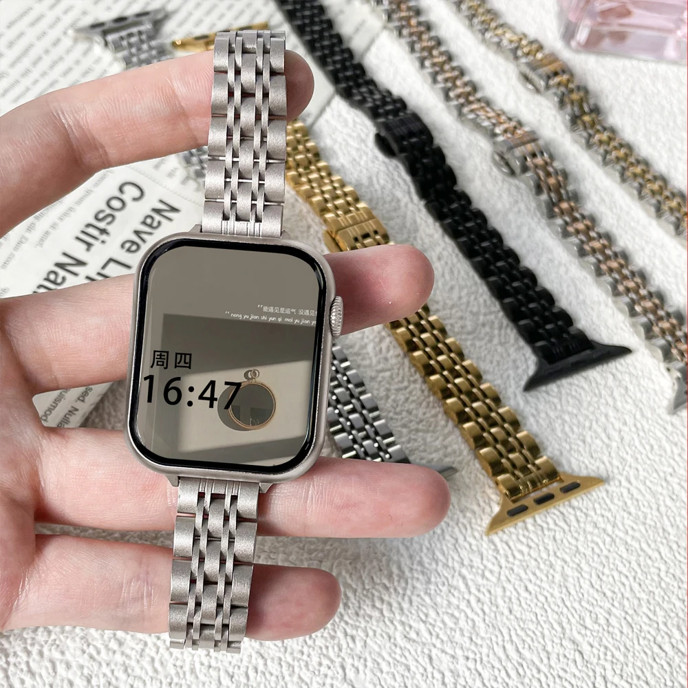 

Для Apple Watch Ultra 2 Band Series 10 9 8 7 6 5 4 Ремешок из нержавеющей стали Металлический браслет iWatch 46 мм 42 мм 45 мм 41 мм 44 мм 40 мм 38