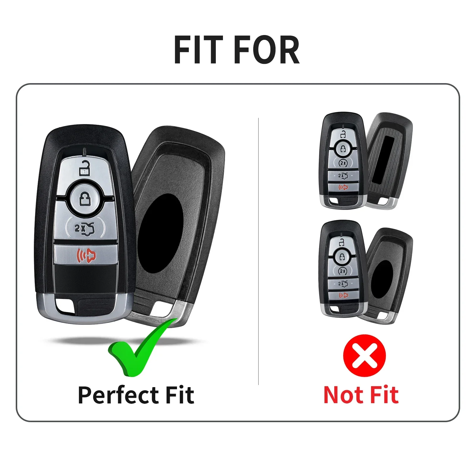 Carbon Fiber Key Fob Cover For Ford F150 Explorer Fusion Mustang Escape Edge Ranger Expedition Smart Key Accessories 4 Buttons