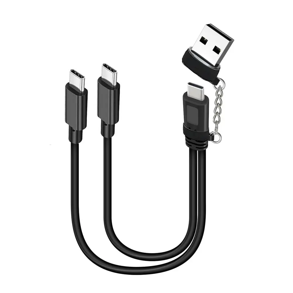 1 in 2 Out Dual USB C Cable USB A C to Type C Splitter Charging Cable, Multi Hubs Charging Cable For iPhone 15/16 Samsung Galaxy