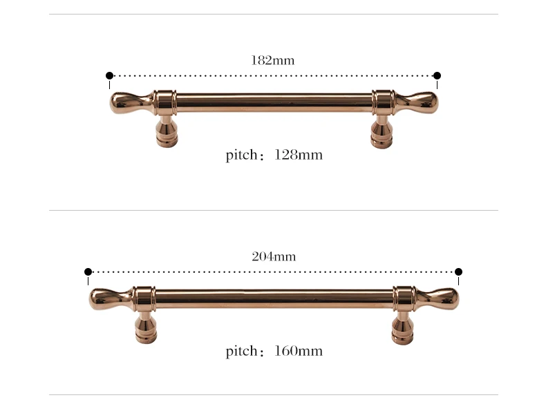 Rose Gold Cabinet Door Handles and Knobs Drawer Pulls Vintage Kitchen  Cupboard Long Handle Wardrobe Dresser Hardware - AliExpress 13