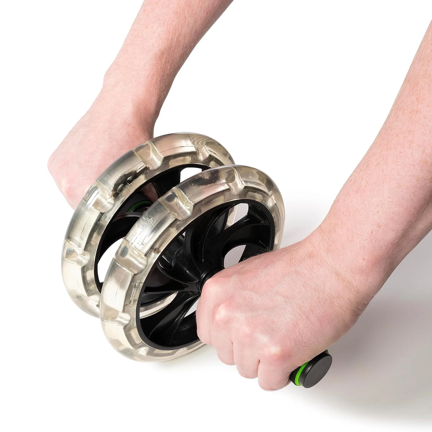 

Роликовое колесо Ab для прочности и тонизирования мышц, конструкция двойного колеса для стабильности, нескользящие ручки, прочный и портативный