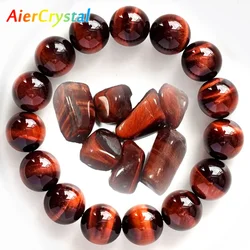 6-18MM Natural Red Tiger Eye Obsidian Pulseira de Pedra Homens e Mulheres Gemstone Jóias Reiki Cura Viking Boho Pulseira Vintage