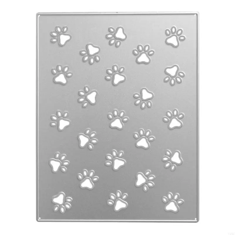 U6XC Dog Footprint Die-Cut Dog Paw Print Cutting Dies for DIY Card Scrapbooking-Decor