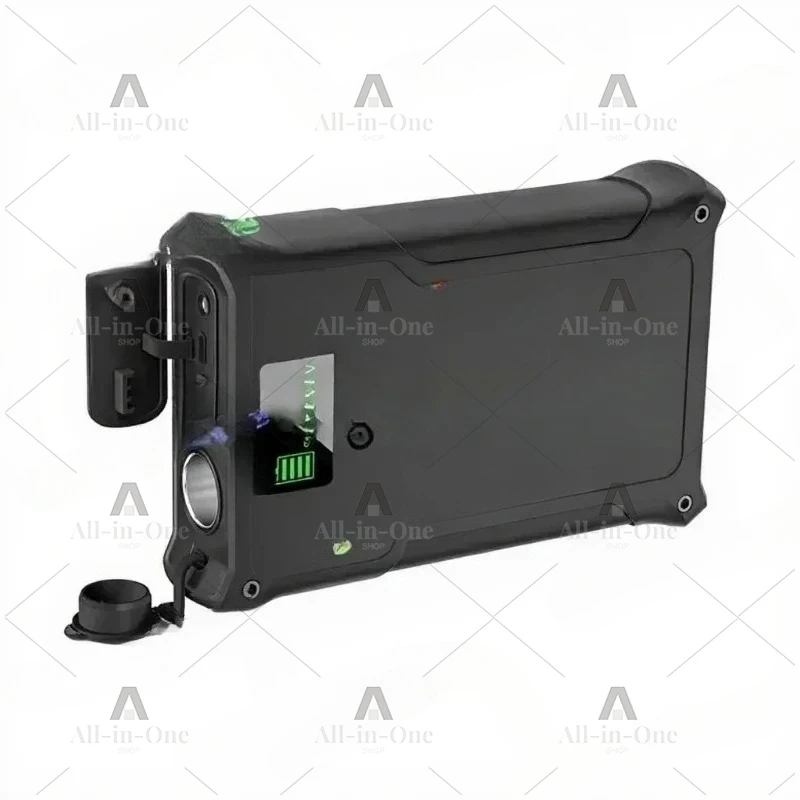 Portable 40000mAh portable power bank with digital LCD display and emergency LED light pump compressor for charging