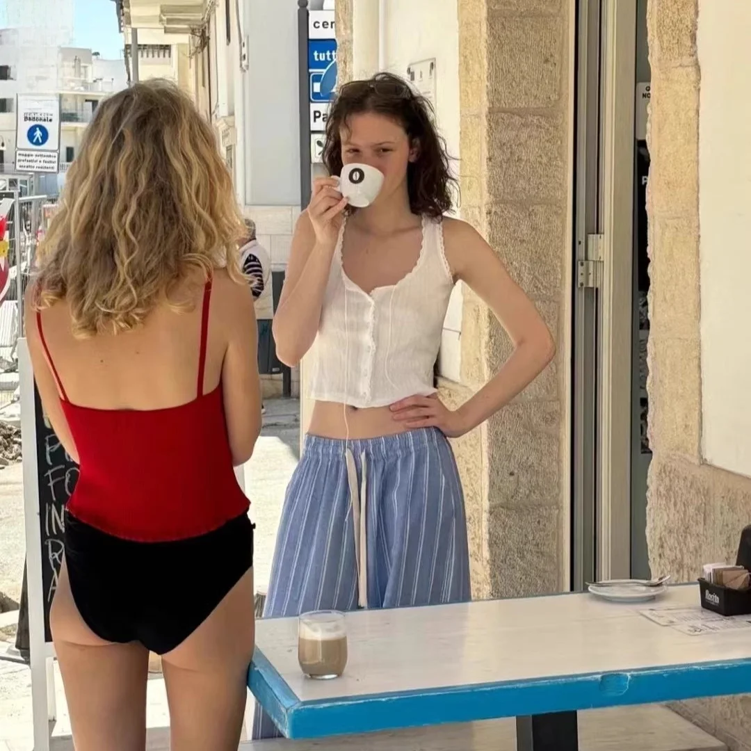 

East Gate the Barnnet Vintage Slimming Vertical Striped Cotton Linen Straight Leg Pants Versatile Casual Trousers for Women