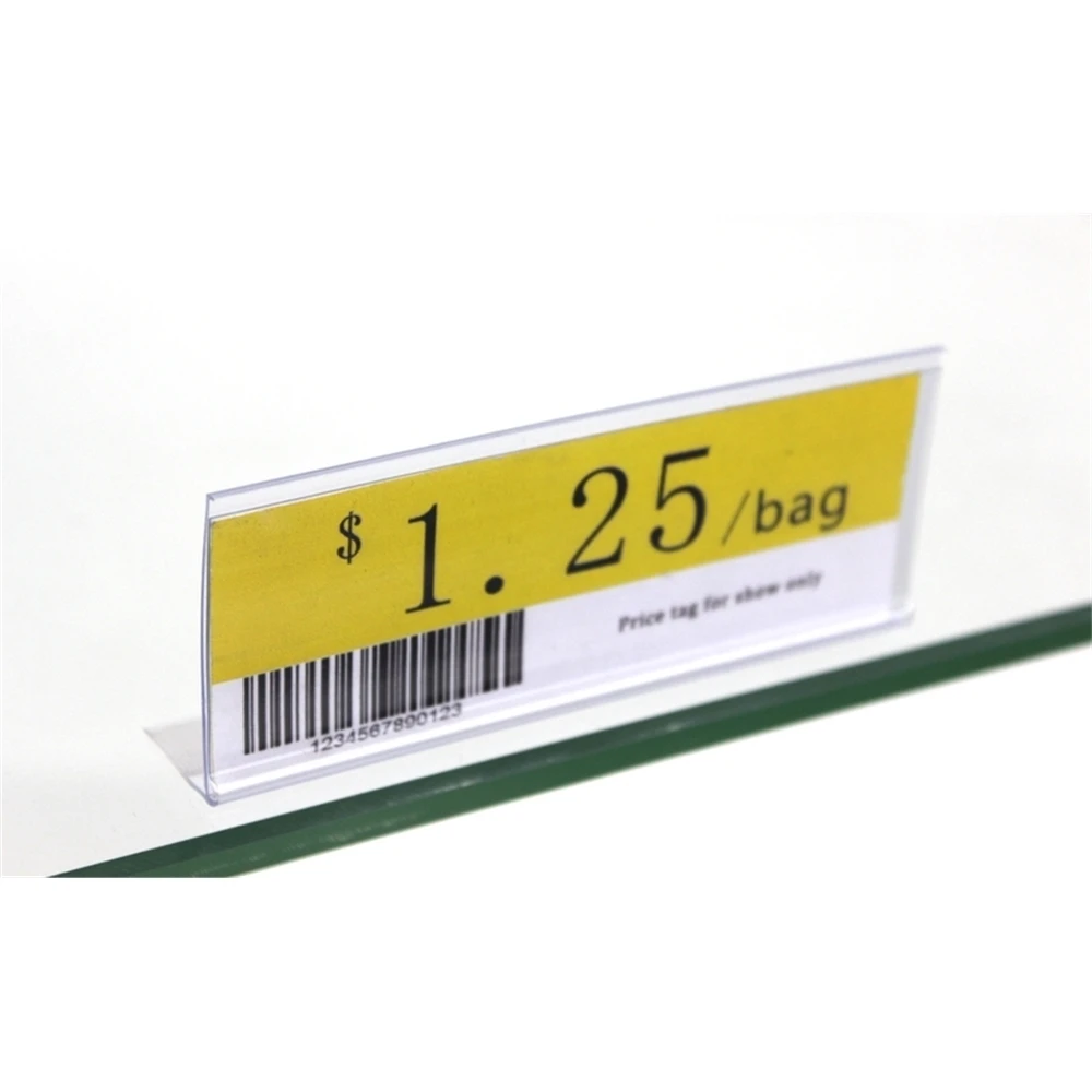 L Shelf Data Strip Name Tag Snap Adhesive Sticky Name Card Display Frame Sign Clip Label Holder Strip Price Talker Display Rack