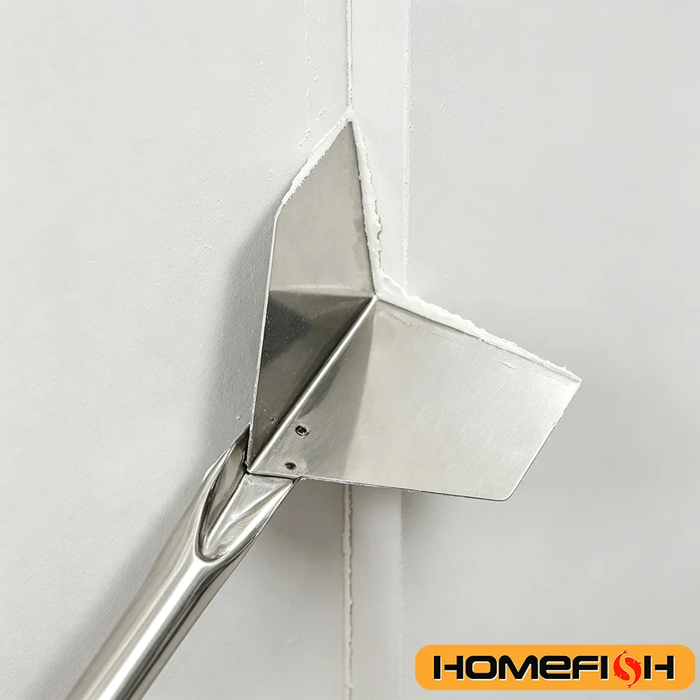 4Pcs Construction Tools Stainless Steel Putty Knife Drywall Scrapers Hand Tool Inside Outside Corner Scraping Yin Yang Puller