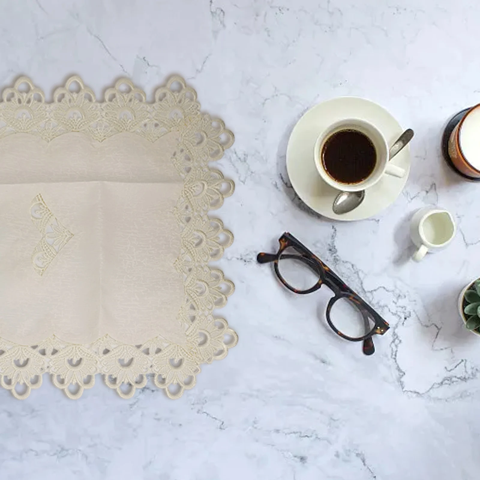 Table Dust Cover Tablecloth Tea Table Mat Charming Embroidered Tea Tablecloth for a Beautiful Dining Experience