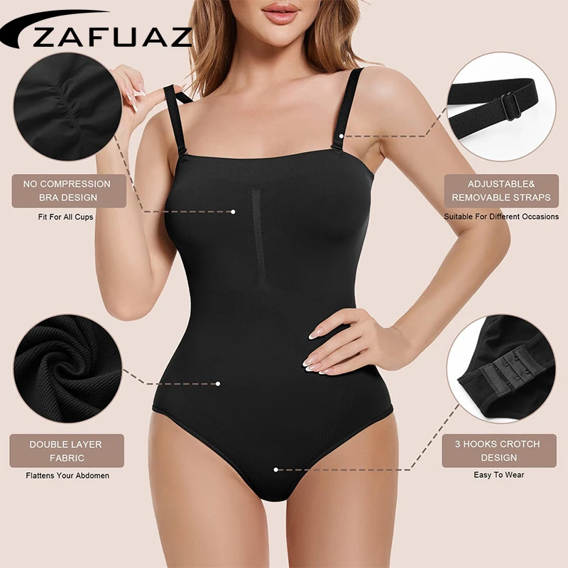 

Strapless Womens Slimming Bodysuits Shapewear Tops Tummy Control Body Shaper Camisole Corset Leotards Bodycon Backless Jumpsuit