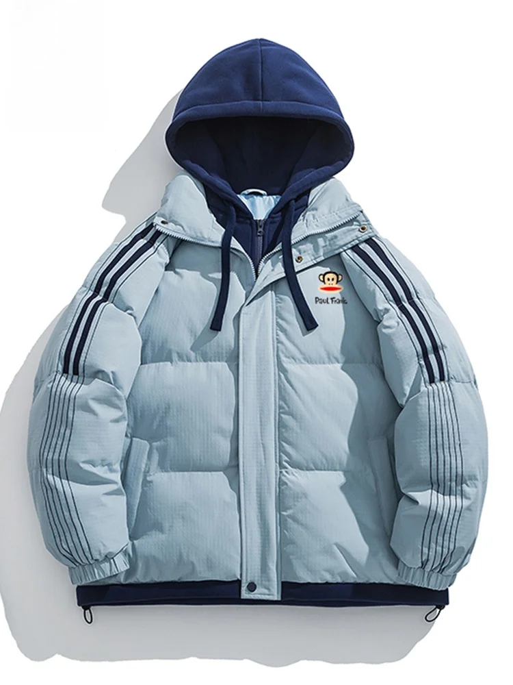 

PaulFrank Thiened Hooded Cotton Jaet Men's Winter Faion Anti-Cold Warm Coat Large-Mouth Monkey Design Youth ular Sle