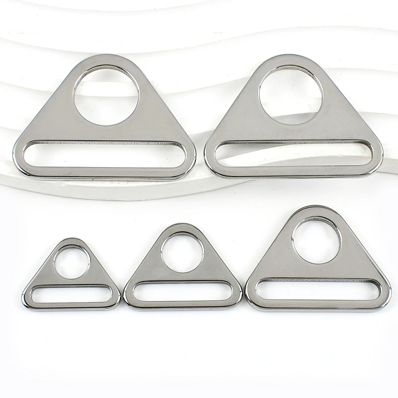 5/10Pcs 20/25/32/38mm Triangle O Dee Ring Metal Buckles for Bag Strap Anti-skid Adjuster Buckle Bikini Bra Belt Loop Hook Clasp