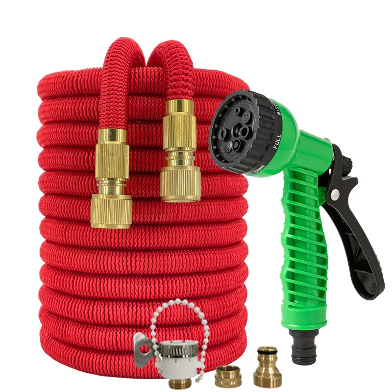 3X Teleskop-Magischer-Schlauch-Set, verstellbare Hochdruck-Sprühpistole, 7 Modi, tragbare Autowasch- und Gartenbedarfsartikel