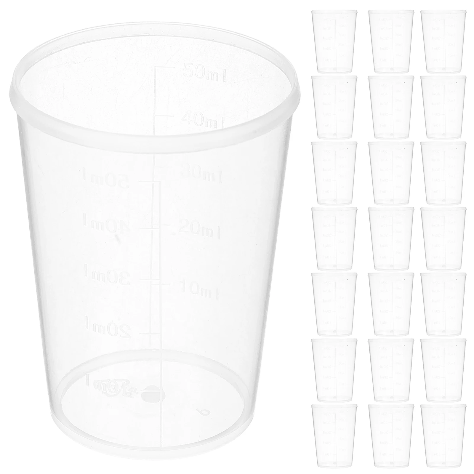 

100pcs Measuring Cups Graduated Scale Epoxy Resin Plastic Laboratory Tools Clear Disposable Sample Collection 50ml