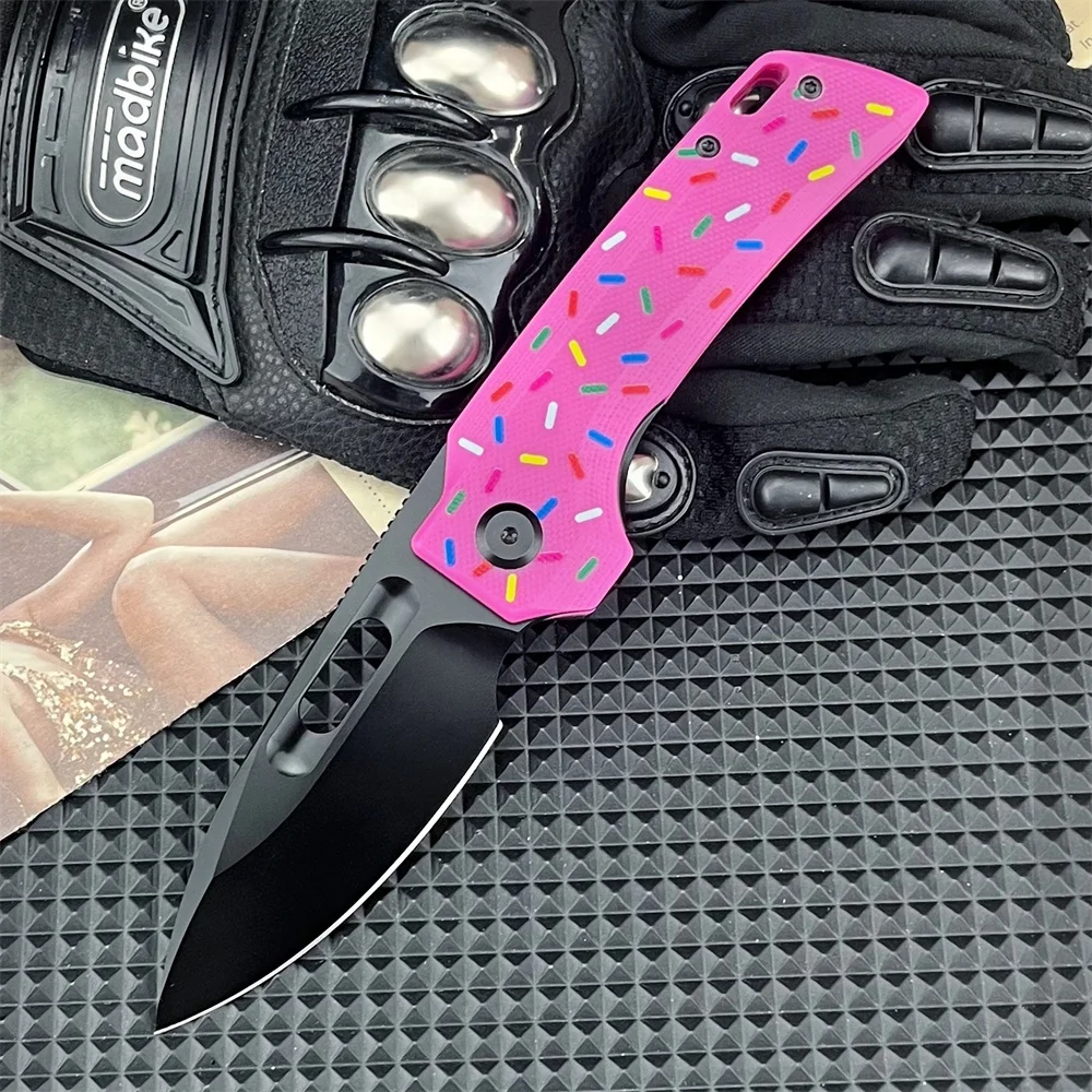 

NEW Folding Knife Donut Little Tadpole Pocket Knife D2 Blade G10 Handle Outdoor Camping Knife Survival Knife Hiking Hunting Tool