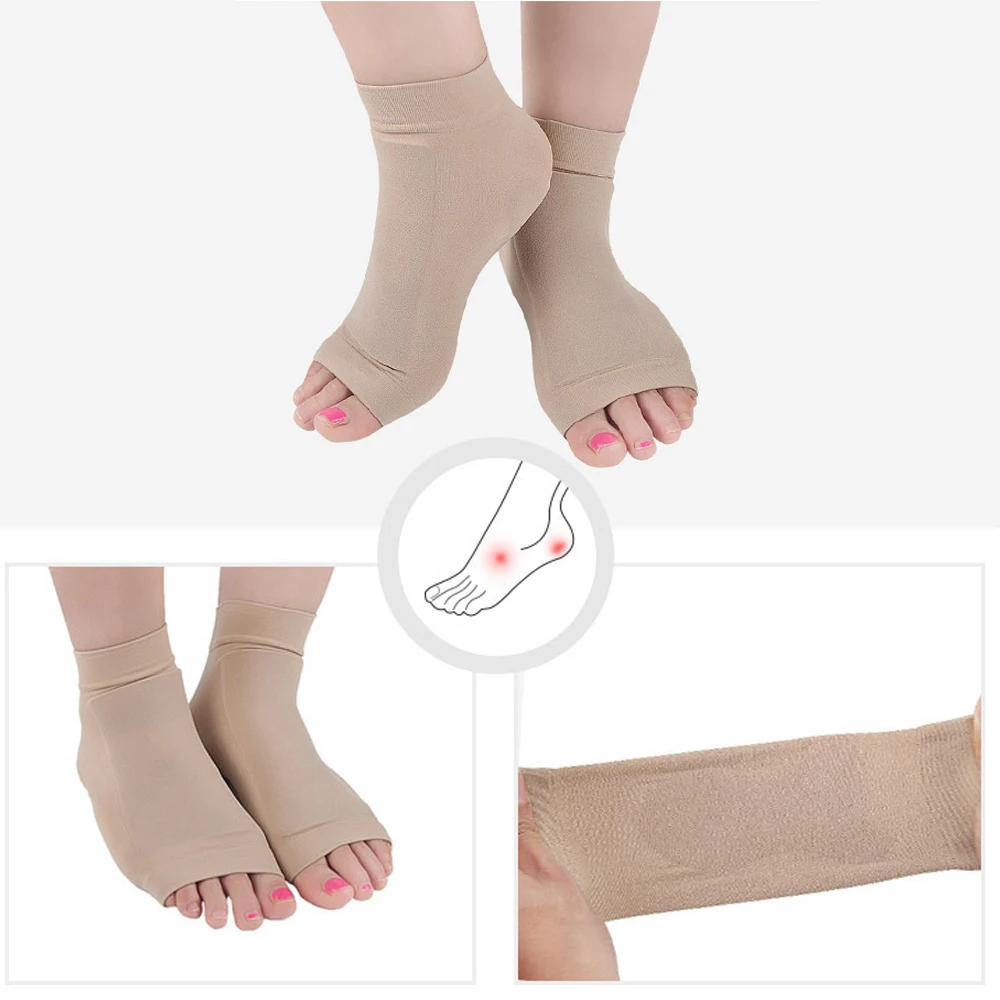 1 Pair Ankle Bone Protection Socks Malleolar Sleeves with Gel Pads for Figure Skating, Hockey,Roller,Ski, Hiking or Riding Boots