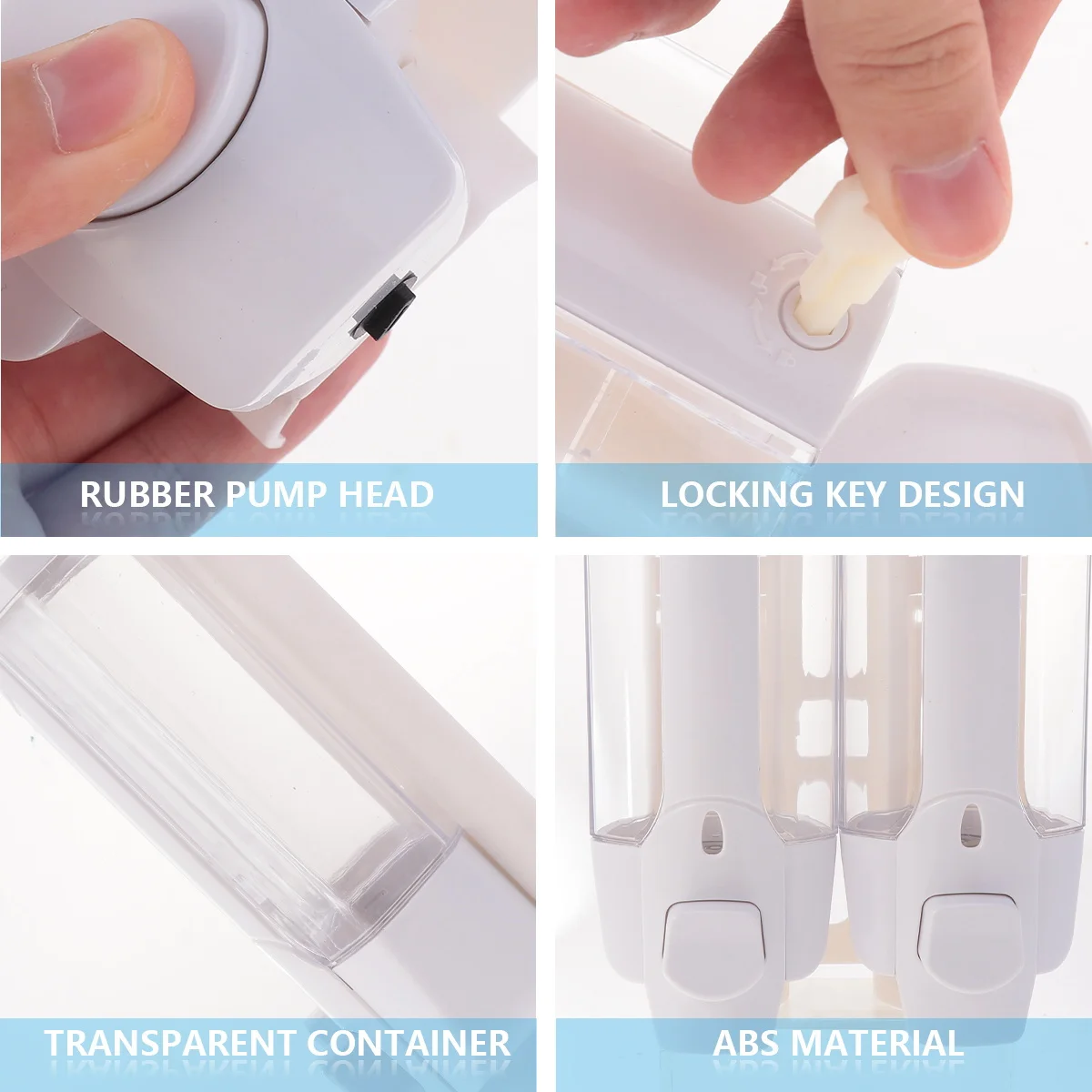 1 قطعة حاوية الصابون المثبتة على الحائط موزع الصابون اليدوي ABS شامبو المغذية دش الحمام سعة كبيرة #5