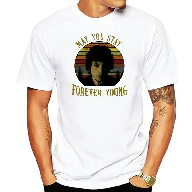 

Bob Dylan May You Stay Forever Young Vintage Men'S Black T Shirt Full Size