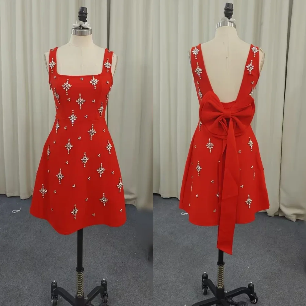 

Короткие платья трапециевидной формы с блестками и стразами по индивидуальному заказу, элегантное платье для выпускного вечера, вечернее платье Grace на заказ