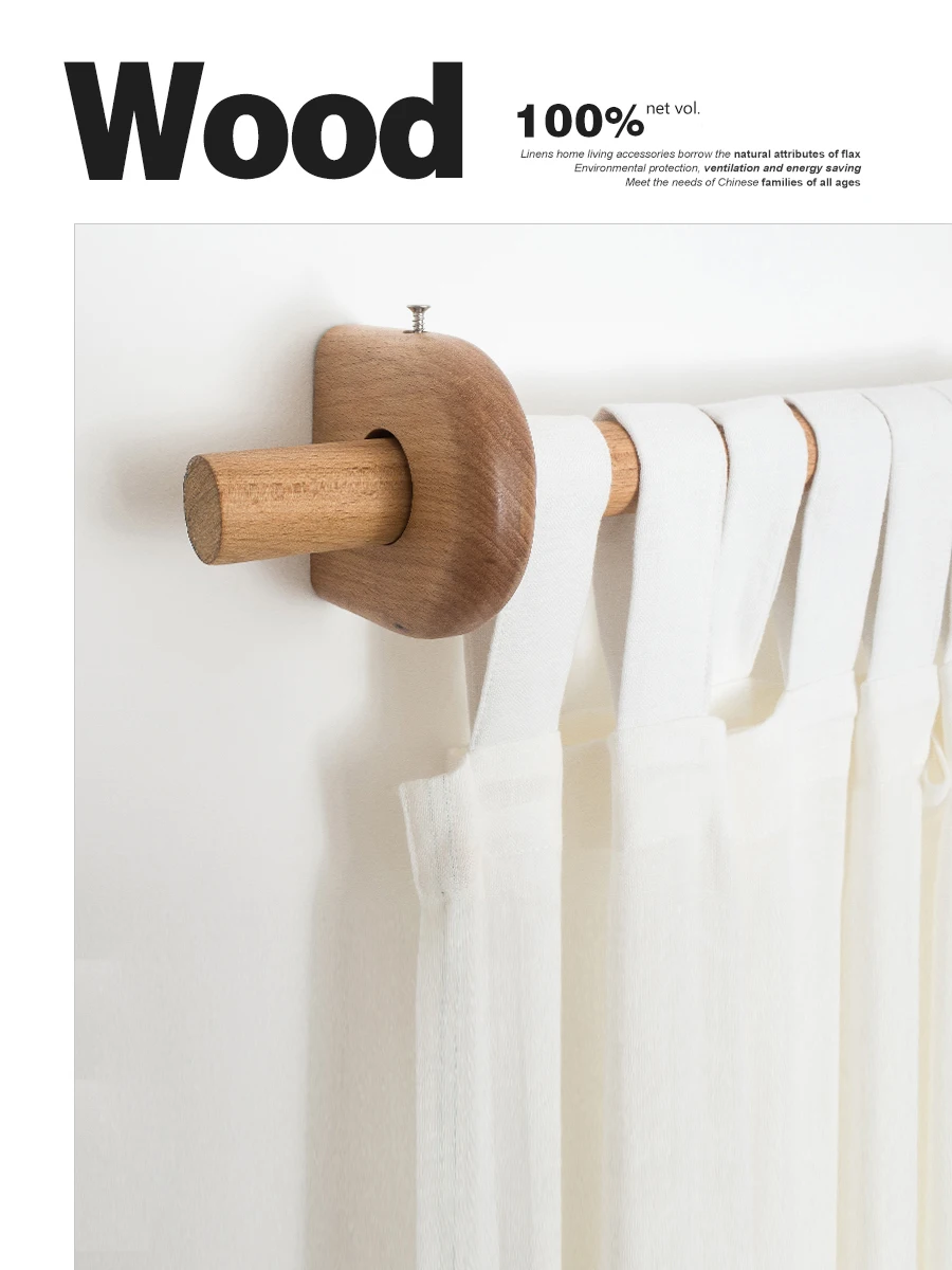 Poteau Romain Japonais en Bois Massif de Hêtre, Brochure Noire, Rideau en Bois, Nouvelle Piste, Support de Couvertures, Taille Personnalisée, Décoration de la Maison