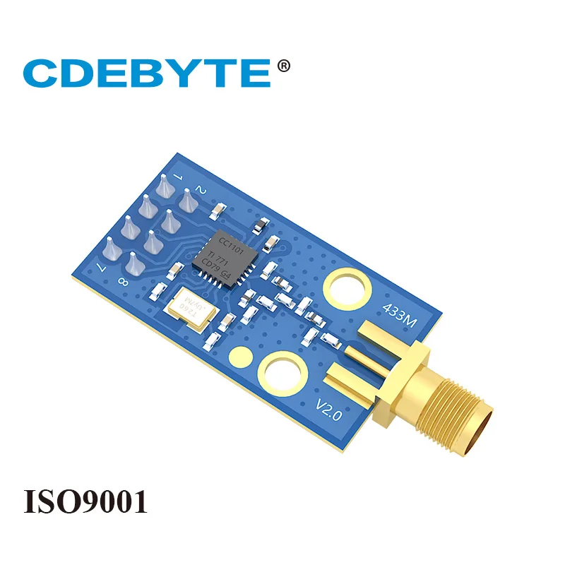 CC1101 Rf Module E07-M1101D-SMA 433Mhz 10dBm Spi Smd Draadloze Transceiver Dip SMA-K Antenne Zender En Ontvanger Cdebyte