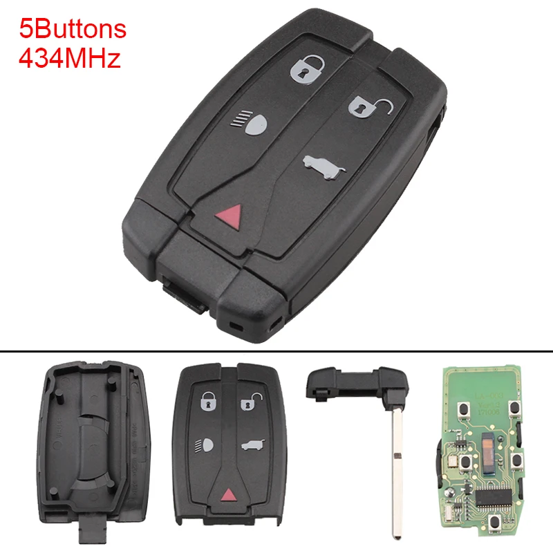 

433MHz 4 Button Remote Car Key Fob PFC7953 IC Keyless Entry Transmitter Uncut Flip Auto Keys For Land Rover Freelander 2006-2012