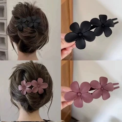 Frosted Flower Hair Clip Claws Matte Hair Claw Clips For Women Girls Thin Thick Curly Hair Girls Kids Hair Accessories Barrettes