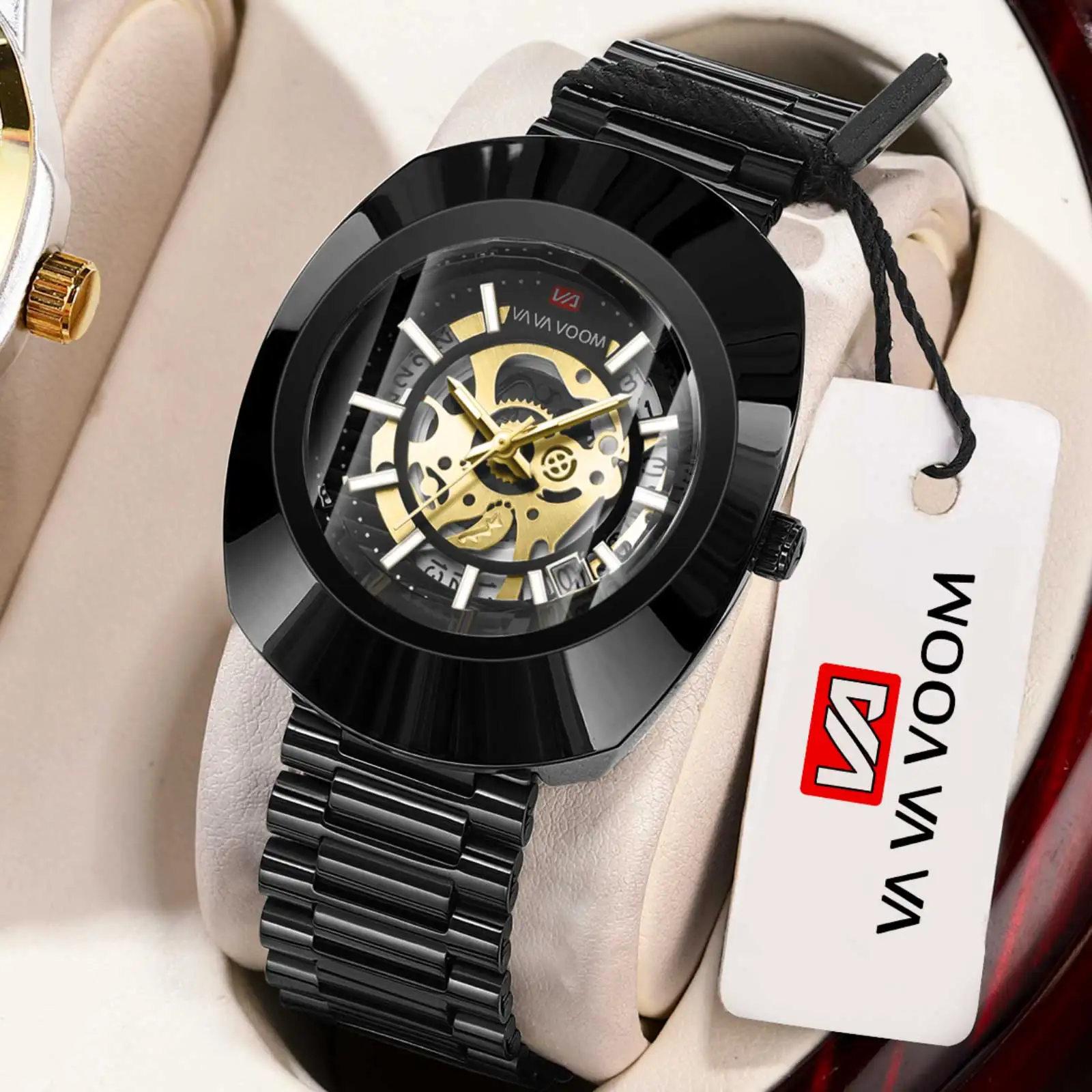 

2025 New Luxury Men Watch Fashion Elliptical Hollow Dial Stainless Steel Strap Leisure Business Original Movement Watch for Men