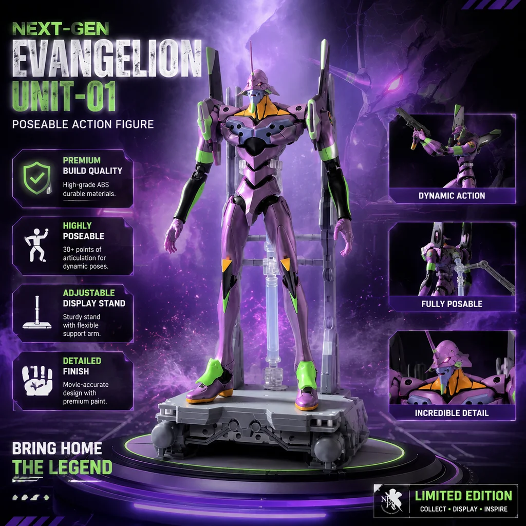 Figurine articulée Blokees Evangelion Unit 01, série Neon Genesis Evangelion Legend, modèle de collection pour adultes.