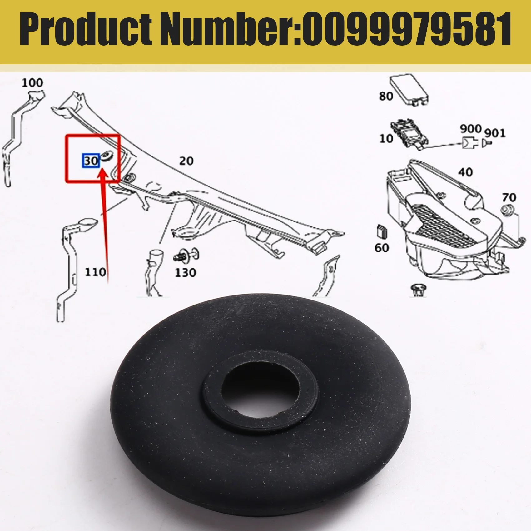 Wiper Cowl Linkage Seal O-Ring 0099979581 Rubber For Mercedes Benz S-Class W221 CL-Class W216 06-14 Wiper Cowl Seal Limited