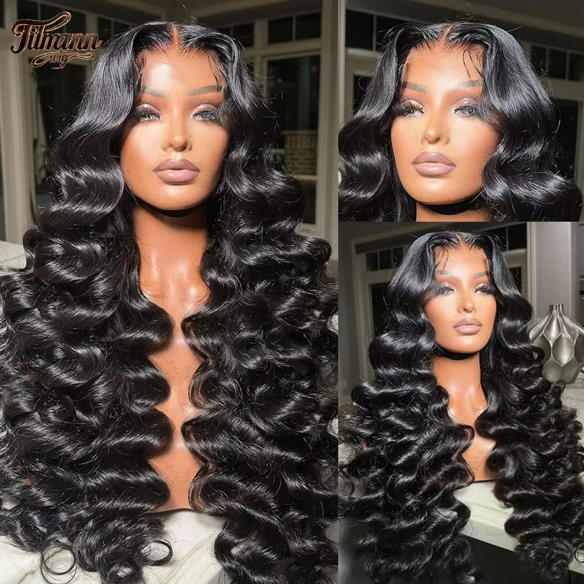 

250 Density Transparent HD Loose Deep Wave Human Hair Wig 30 36 40 Inch Curly 13x6 Lace Front Wig Water Wave Lace Frontal Wigs