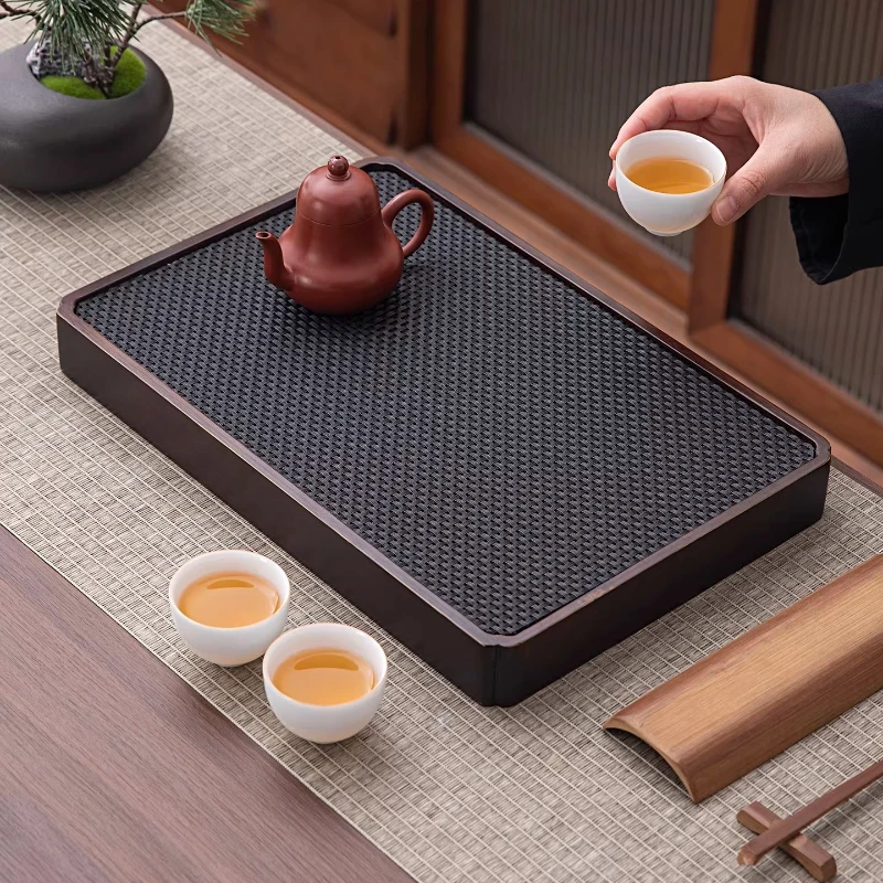 Supplies Puer Tea Tray Rectangular Gongfu Chinese Bamboo Tea Tray Accessories Wooden Indoor bandejas de madera Tea Supplies