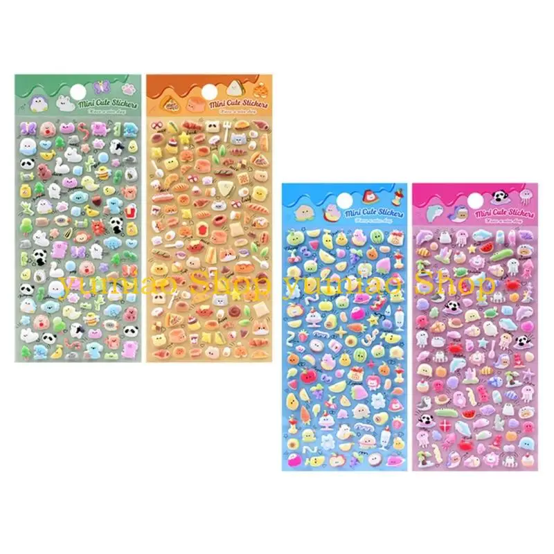 587B 3D Puffier Sticker Sheets Decorative Sticker Small Sticker for Kids Adults