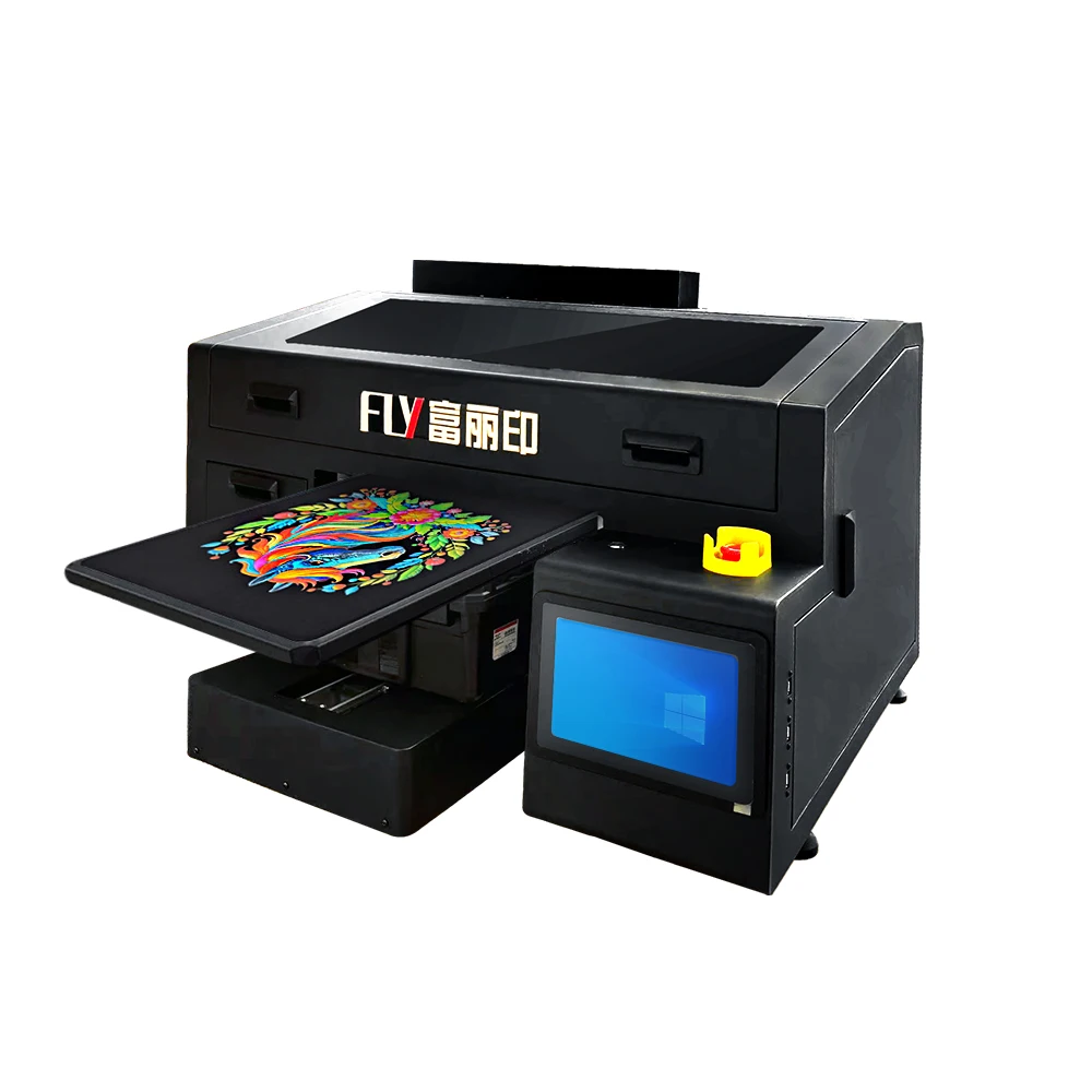 New A4 KY200 DTG Multifunctional Printer Flatbed Automatic Printing Machine for Heat Transfer Clothing 40cm Double Heads