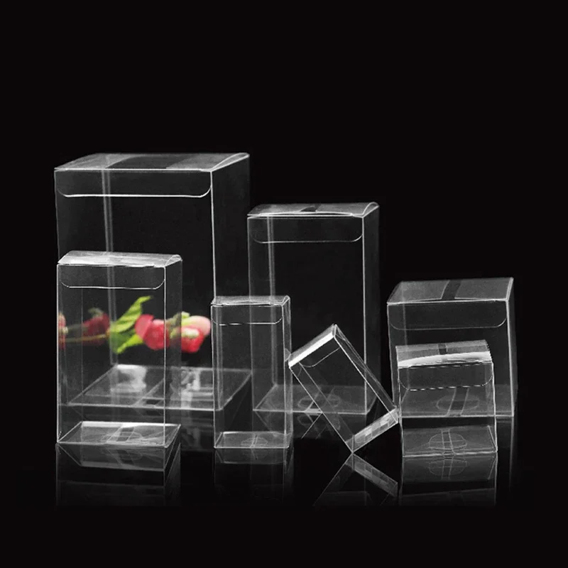 Square Clear Pvc Boxes Chocolate Toys/Jewelry/Candy Wedding Gift Boxes Transparent Birthday Gift Packing Box  Wholesale