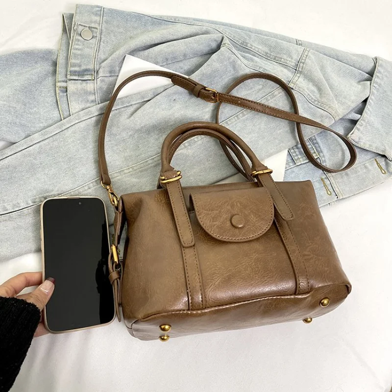 

Luxury High-End Shopper Bag Women Large Capacity Trendy Design Elegant Simple Vintage Leather Unique