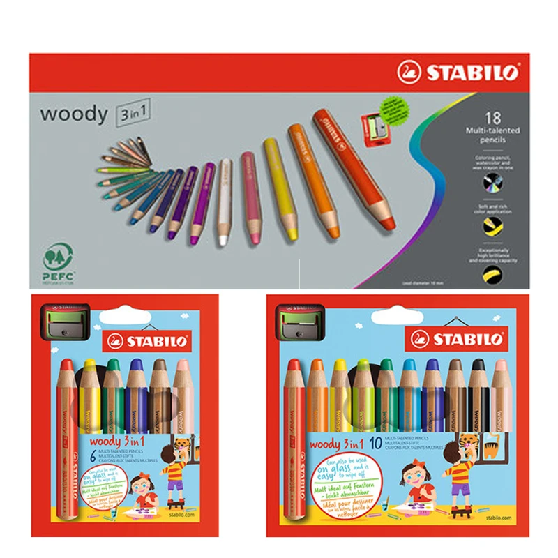 Stabilo Oil Pastel 880 Woody 3 In 1 Multipurpose Child Safe Nontoxic Crayons 6/10/18 Set Water Soluble Colored Lead Art Supplies